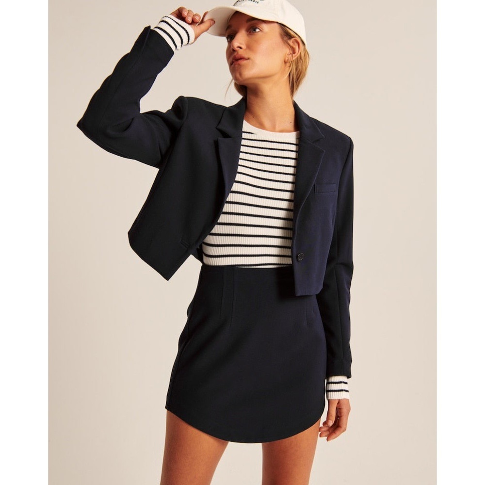 Abercrombie & Fitch Navy Blazer & Skirt Set